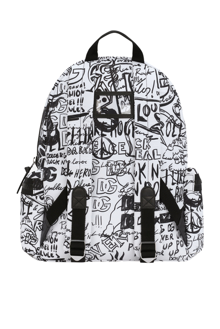 حقيبة ظهر للأطفال بطبعة غرافيتي